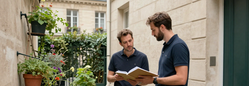 Consultation Jardinier Paris 3eme Marais Jardinier consultant propriétaire dans cour parisienne du Marais pour projet entretien jardin urbain