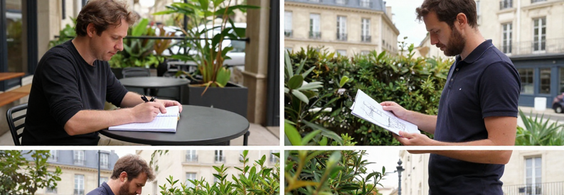 Processus Recherche Jardinier Paris 10 Trois étapes recherche jardinier Paris 10ème : planification projet, rencontre professionnel, réalisation travaux