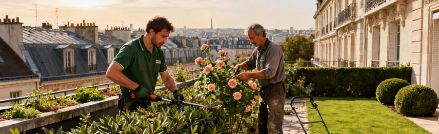 Tarifs Entretien Jardin Paris Arrondissements Trois niveaux intervention jardinier Paris selon qualification et complexité travaux espaces verts urbains