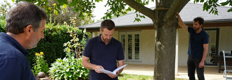 Tarifs Entretien Jardin Seine Saint Denis 93 Jardinier présentant différentes formules tarifaires entretien jardin à client en Seine-Saint-Denis