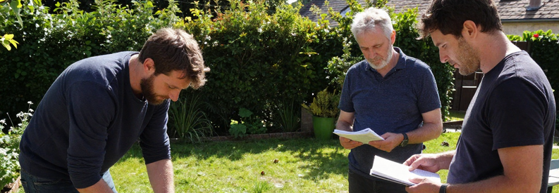 Entretien Jardin Ardèche Credit Impot Trois scènes d'entretien jardin éligibles au crédit d'impôt : tonte, taille de haie et consultation tarif avec jardinier professionnel en Ardèche.