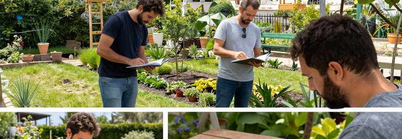Comparaison Offres Jardinier Marseille 11 Client marseillais comparant plusieurs offres de jardiniers pour évaluer les tarifs d'entretien jardin